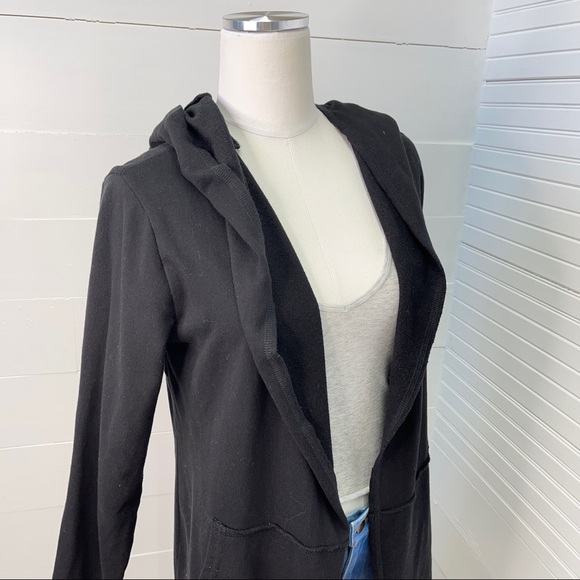 3/$20☀ Elwood Open Front Hooded Black Sweatshirt Jacket - Picture 6 of 8